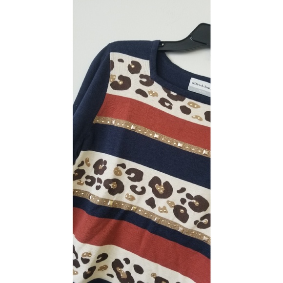 New! Alfred Dunner El Dorado Striped Sweater - Picture 3 of 7